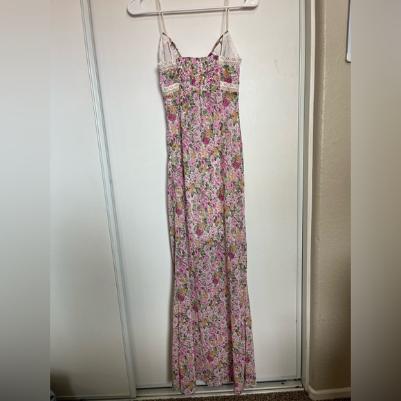 Princess Polly Emily Maxi Dress Sz US 6 Pink Floral‎ Lace Cottage Coquette Fairy - Picture 6 of 6